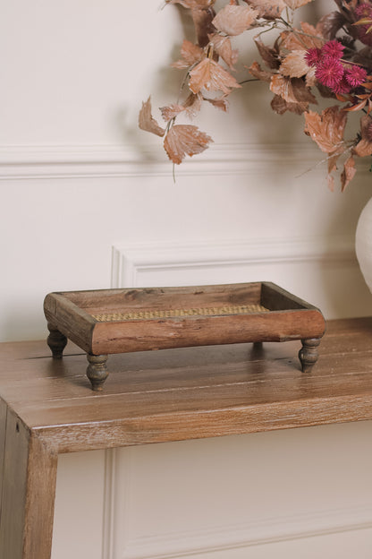 Rustic Wooden Tray on Feet