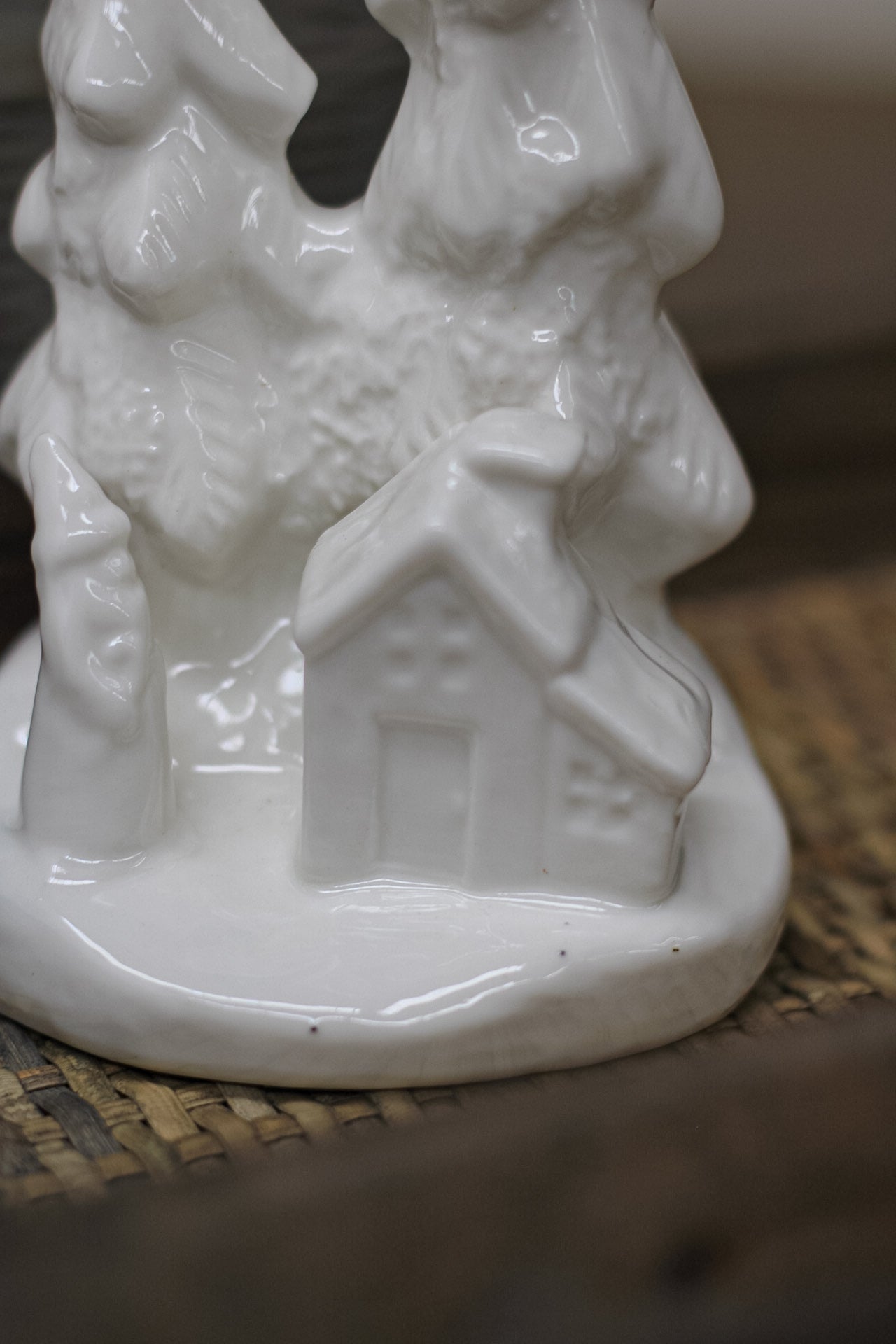 White Stoneware Santa&