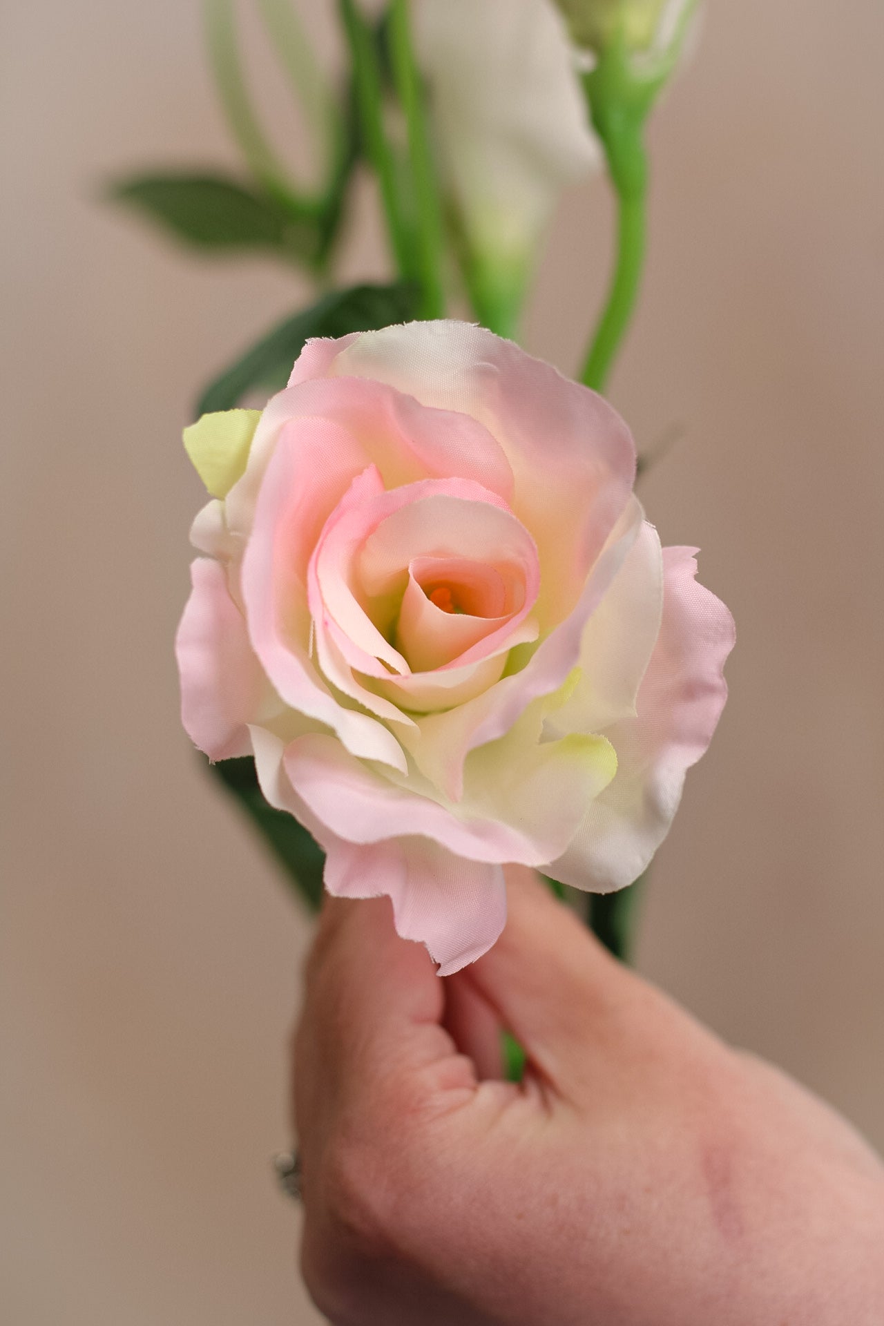 Faux Pale Pink Lisianthus Spray