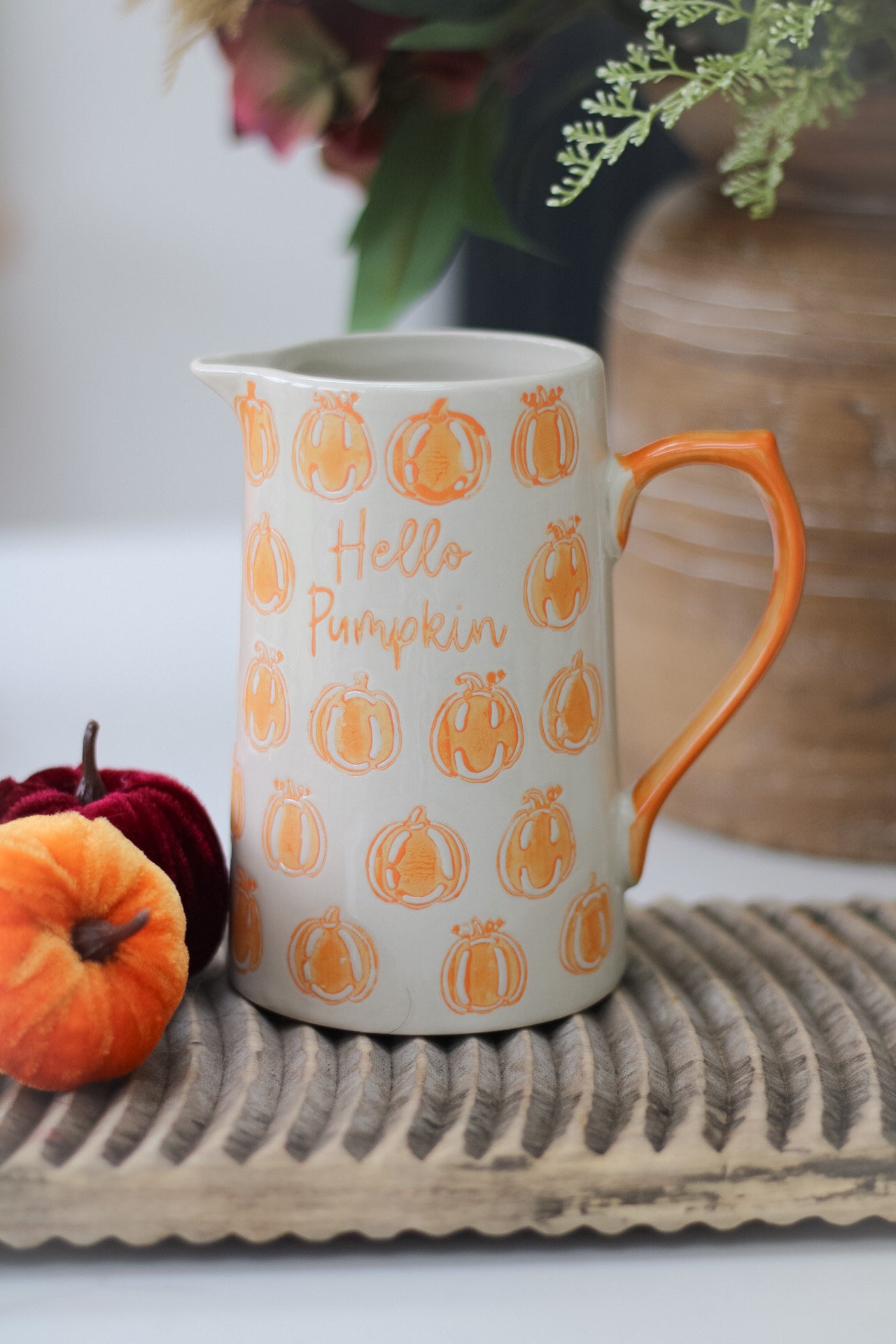 Ceramic Hello Pumpkin Jug