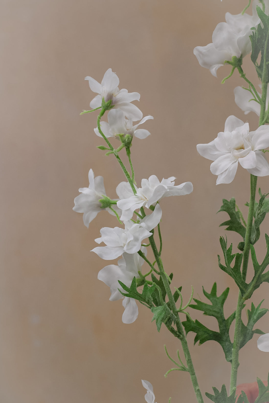 Faux White Wild Delphinium Spray