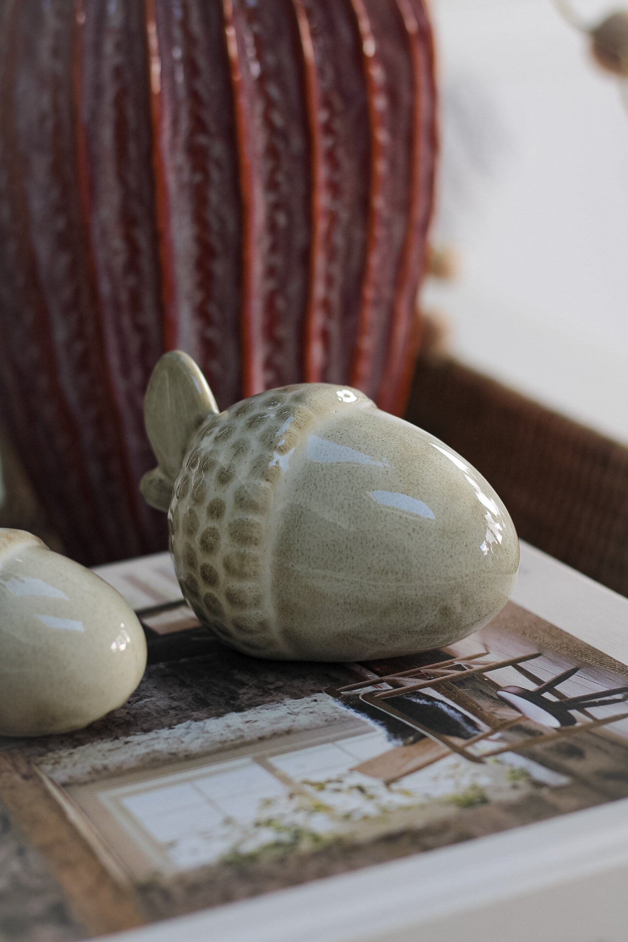 Glazed Ceramic Acorns | Set of 2