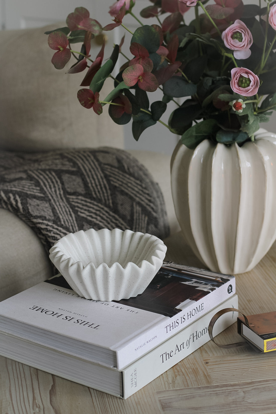 Speckled White Small Ruffle Bowl