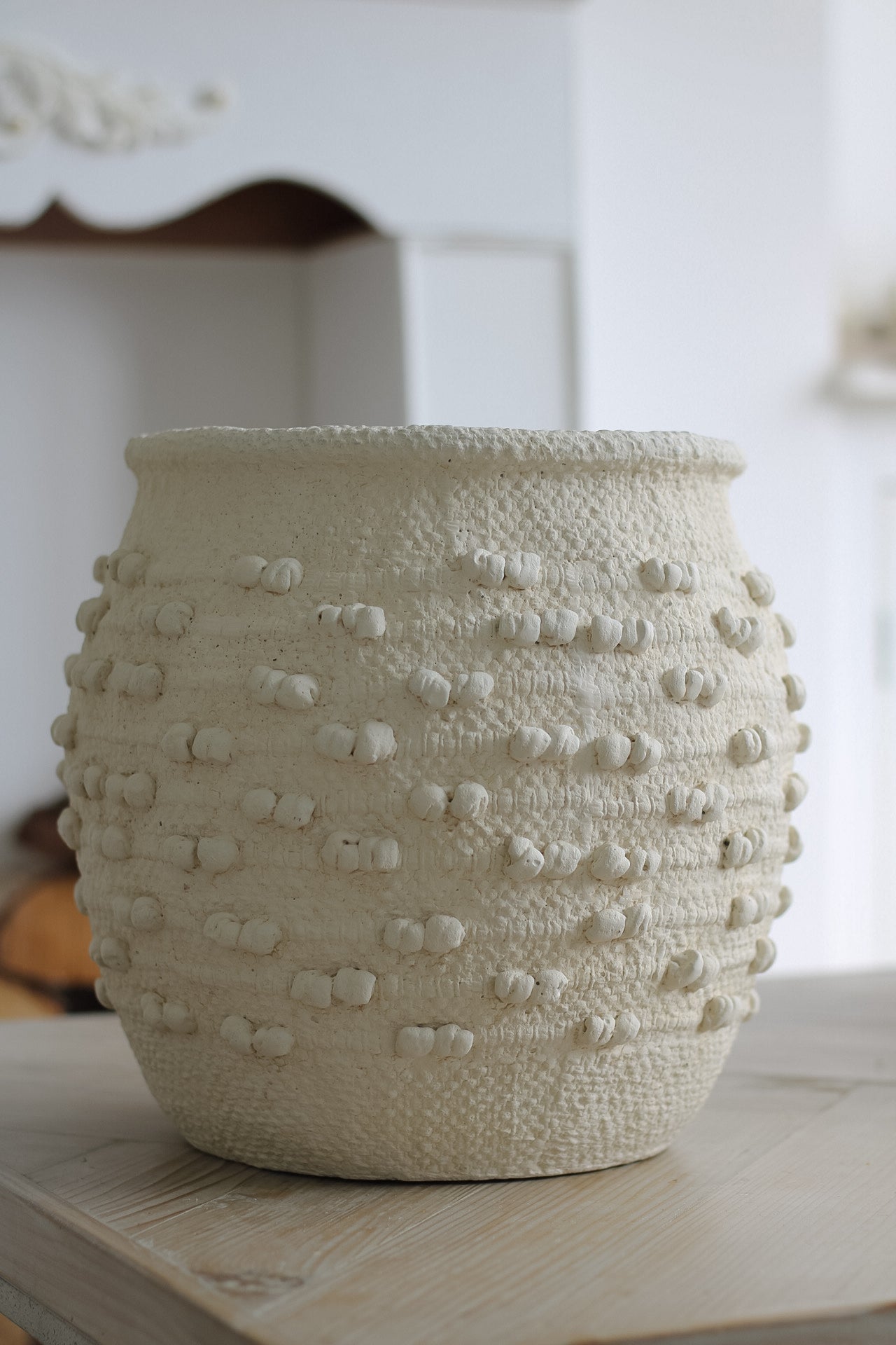 Rustic Cream Bobble Vase