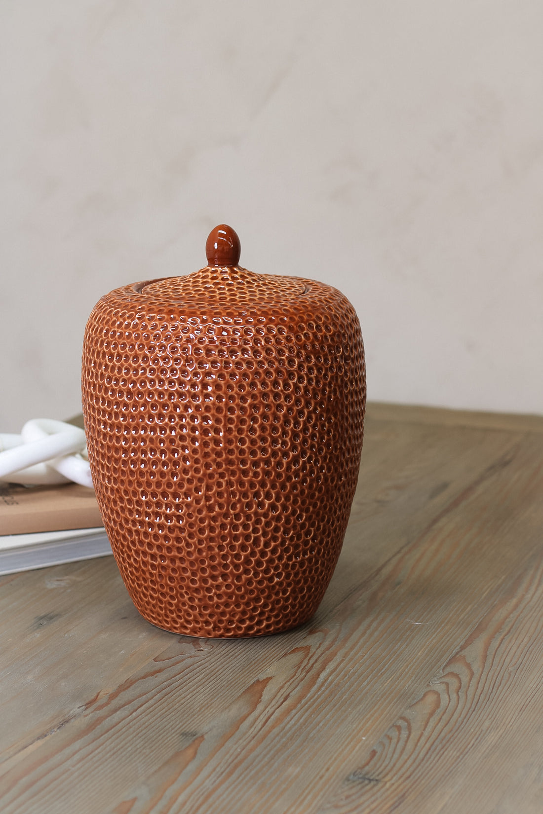 Sienna Dimple Lidded Jar