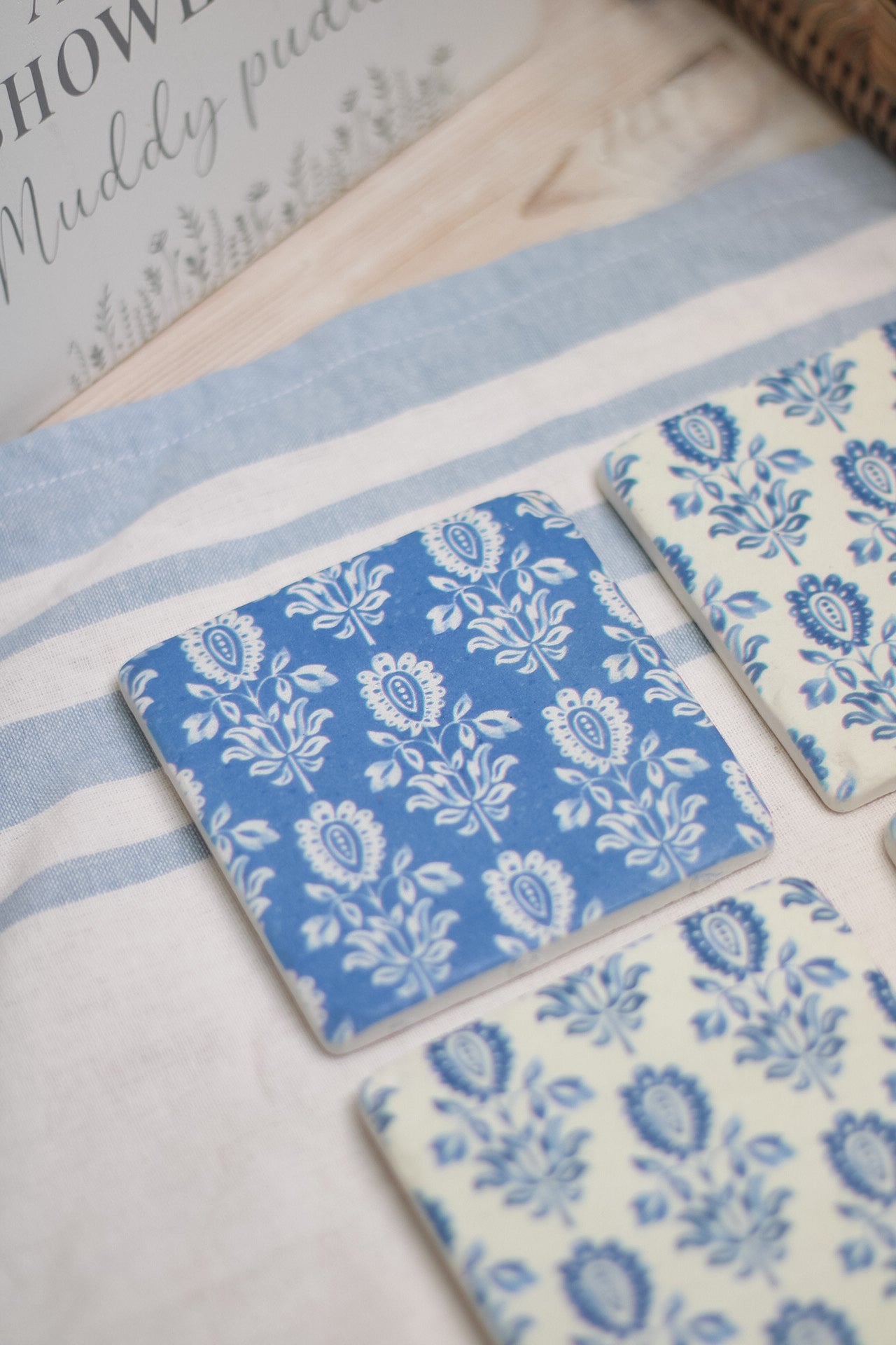 Blue Victoriana Coasters | Set of 4