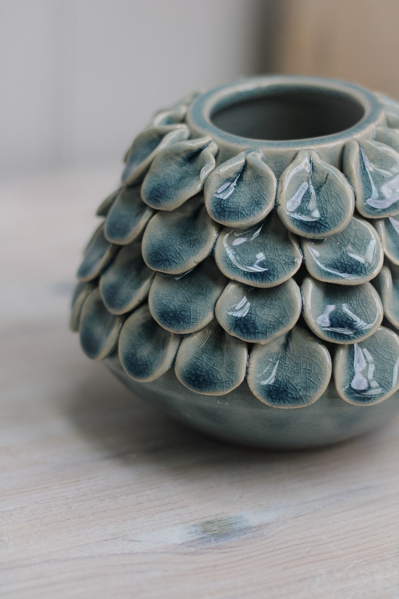 Ceramic Blue Petal Vase