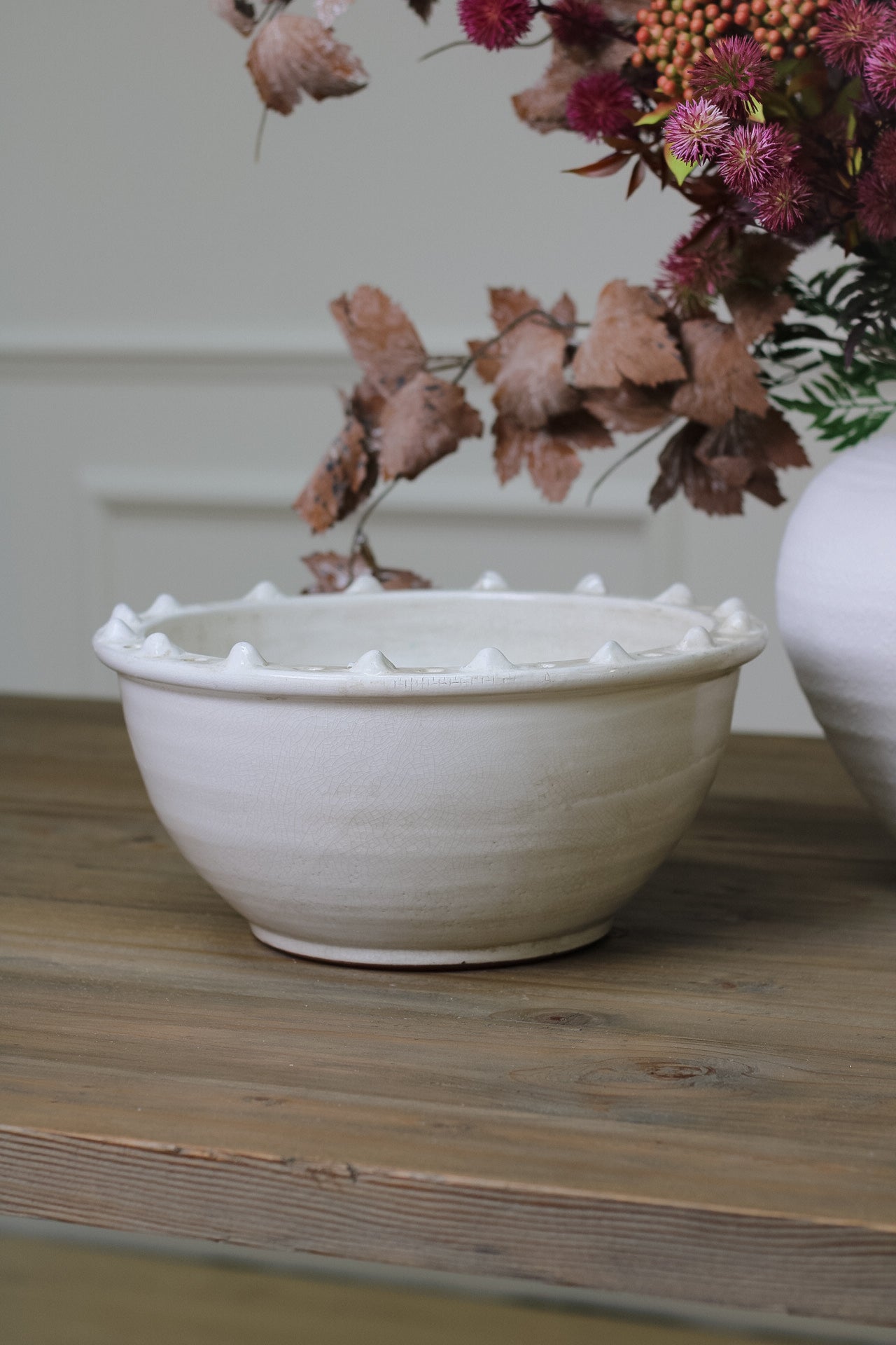 Off-White Distressed Ceramic Bowl