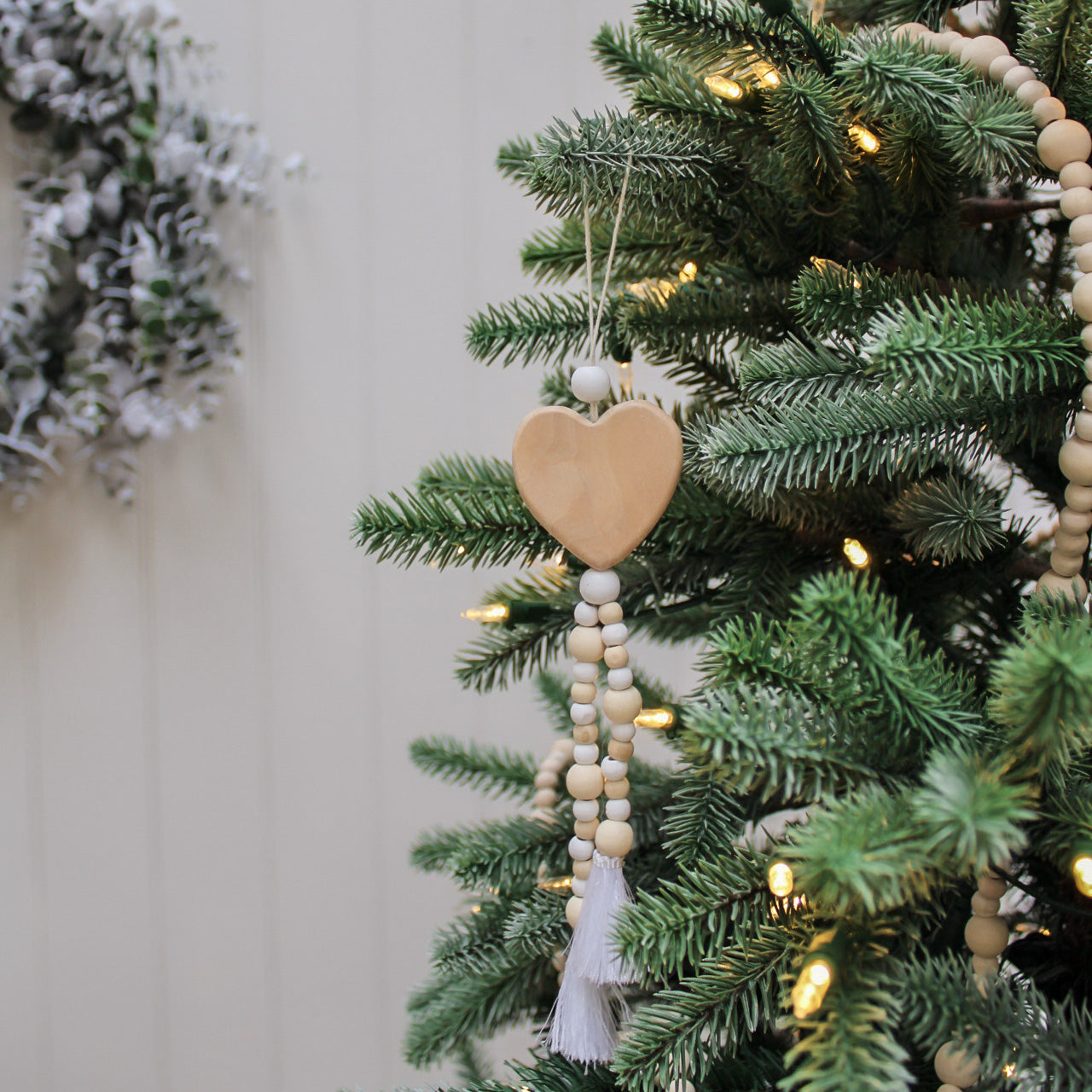 Heart Beaded Wooden Hanger