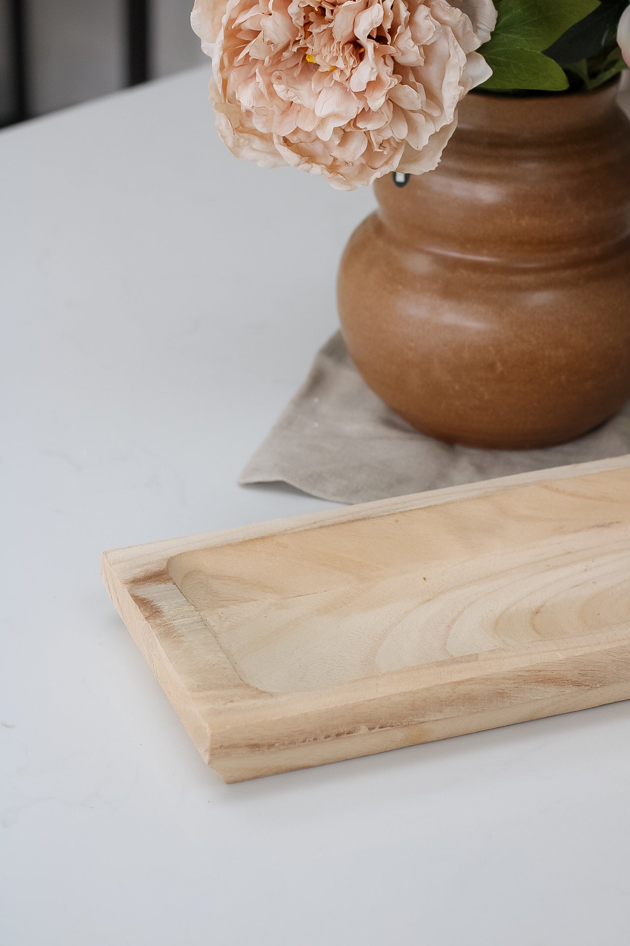 Natural Rustic Wood Rectangular Tray