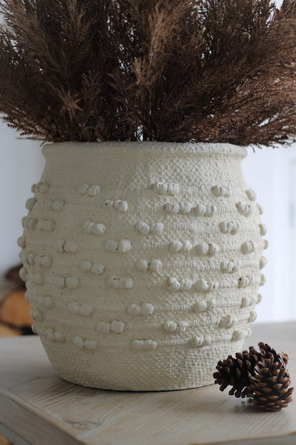 Rustic Cream Bobble Vase