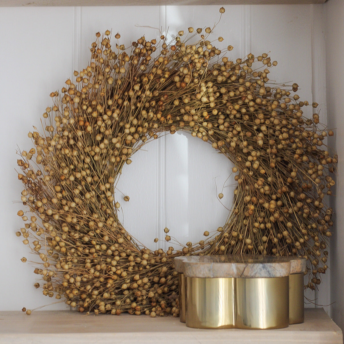 Natural Dried Flax Wreath