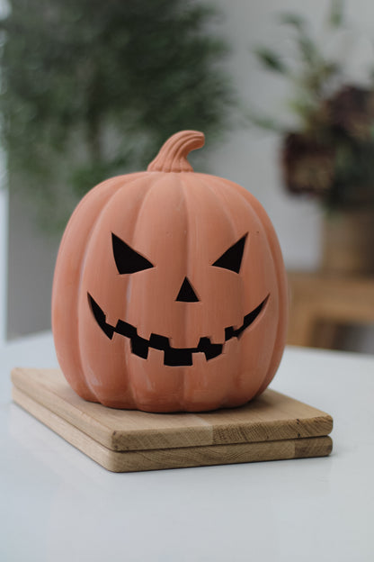 Spooky Terracotta Pumpkin Decoration