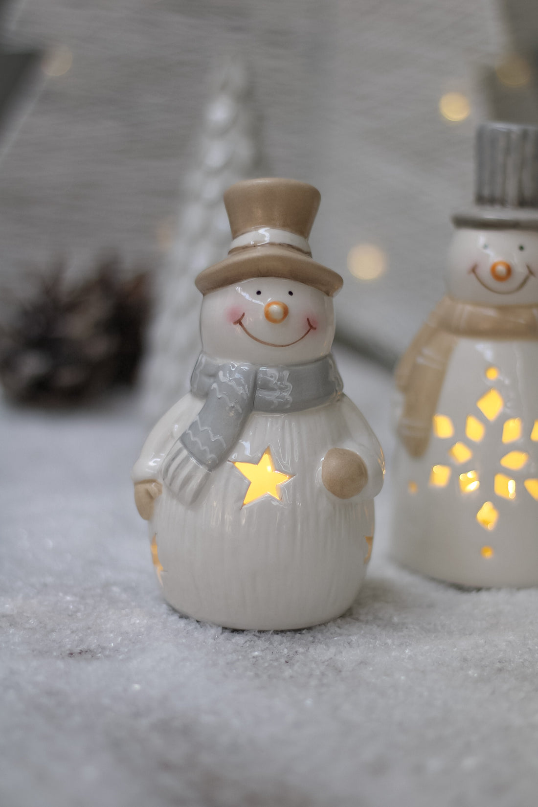 Ceramic LED Snowmen