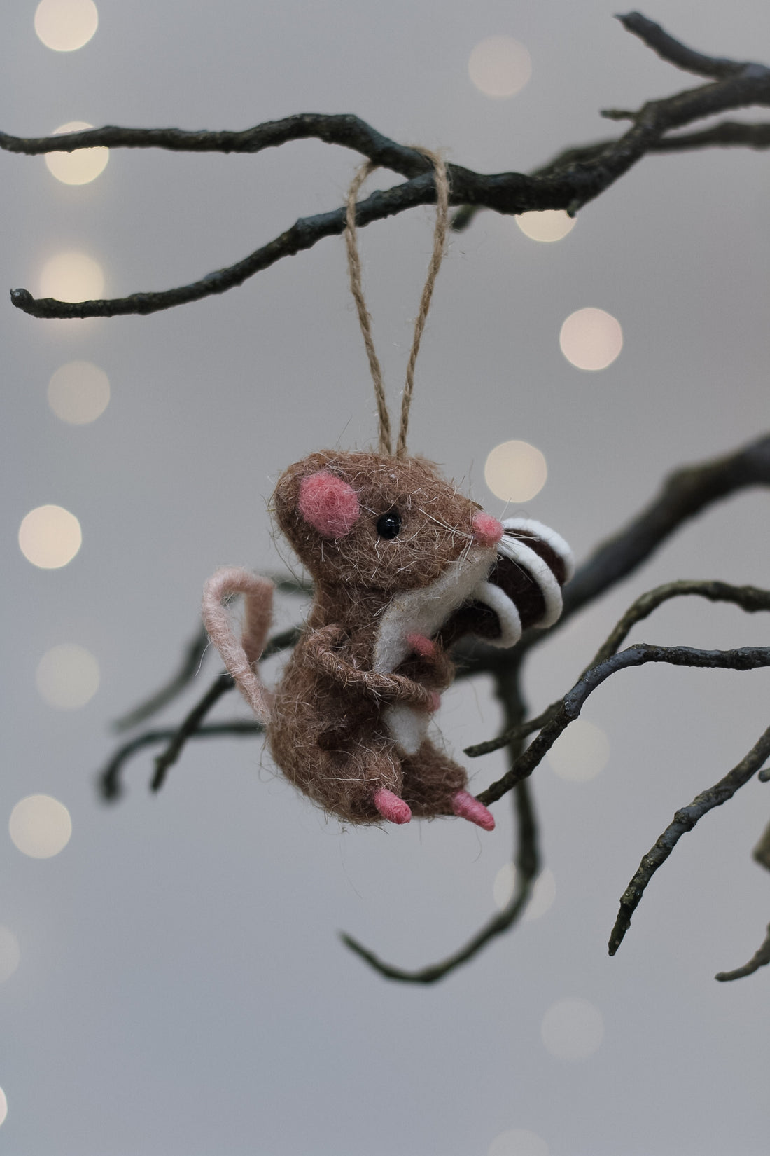 Millie the Felt Mouse Tree Hanger