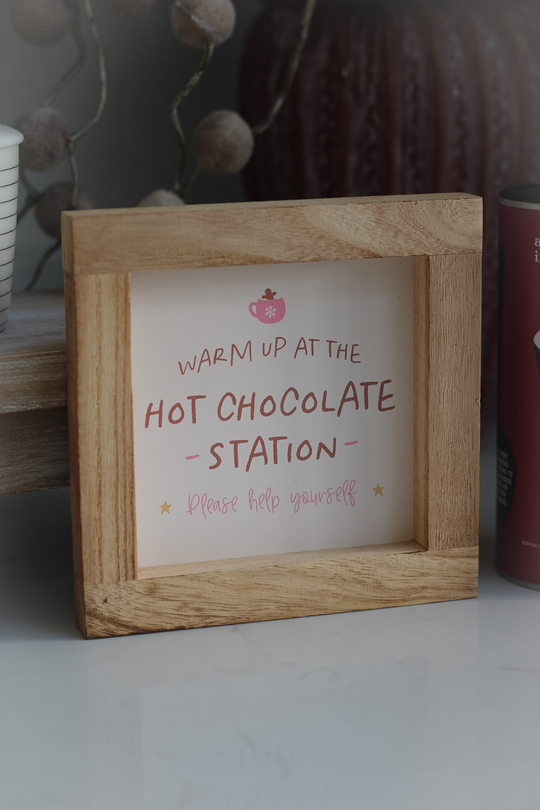 Hot Chocolate Station Wooden Plaque