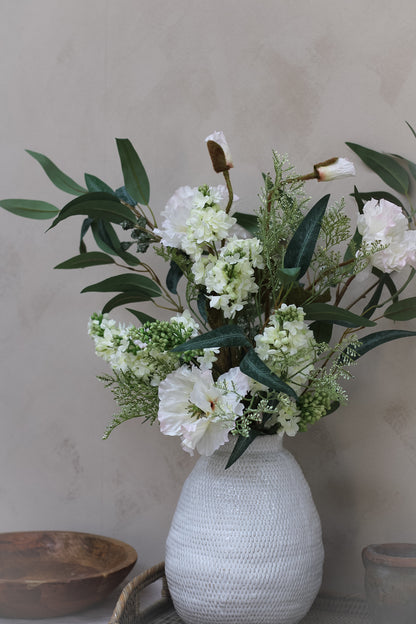 Luxury Faux White Poppy &amp; Lilac Arrangement