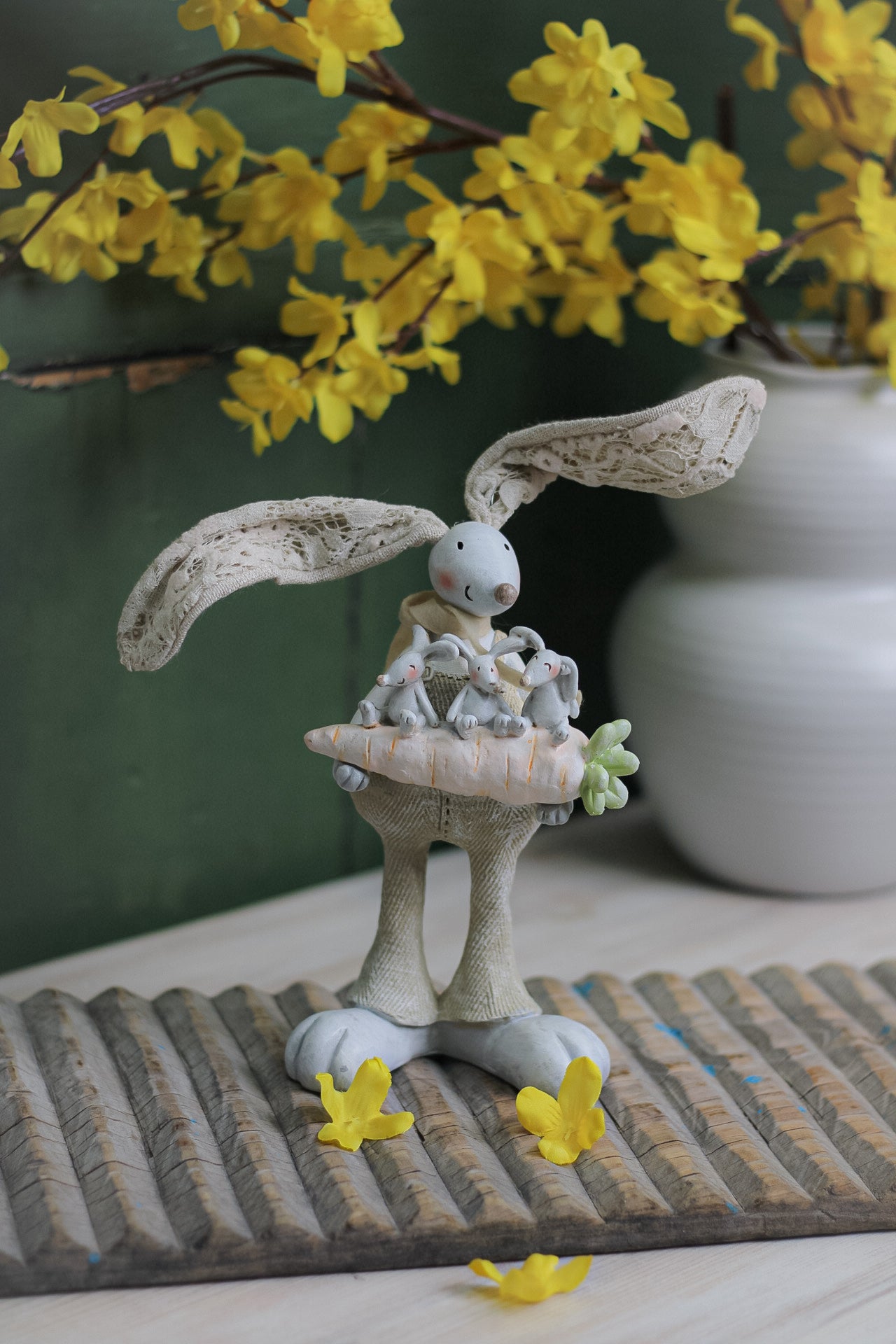 Daddy &amp; Baby Bunnies Spring Ornament