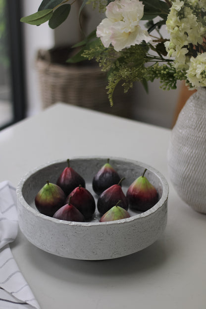 elegant grey bowl filled with figs for home decor