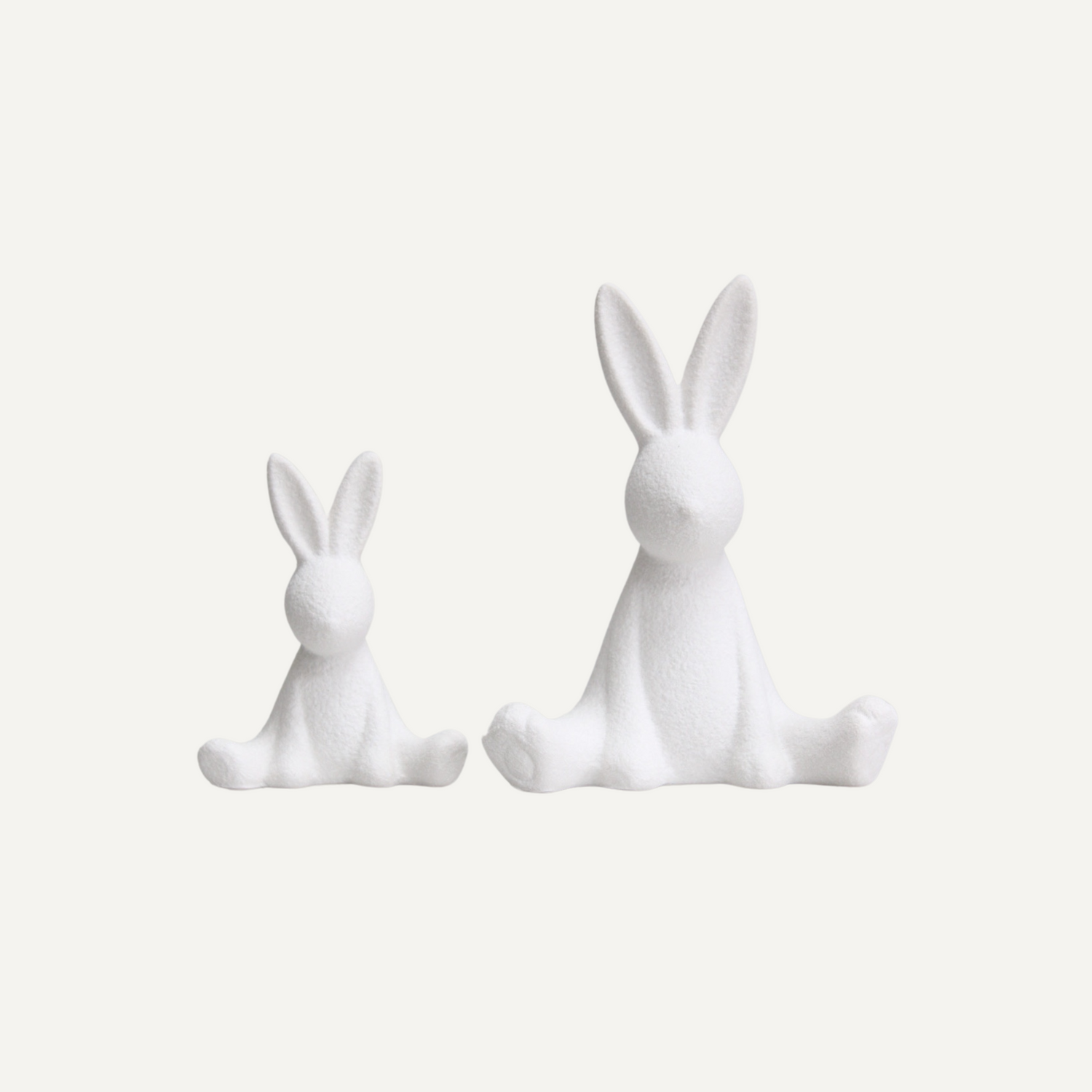 White Matt Textured Sitting Bunny