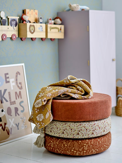 Floral Yellow Tasselled Throw