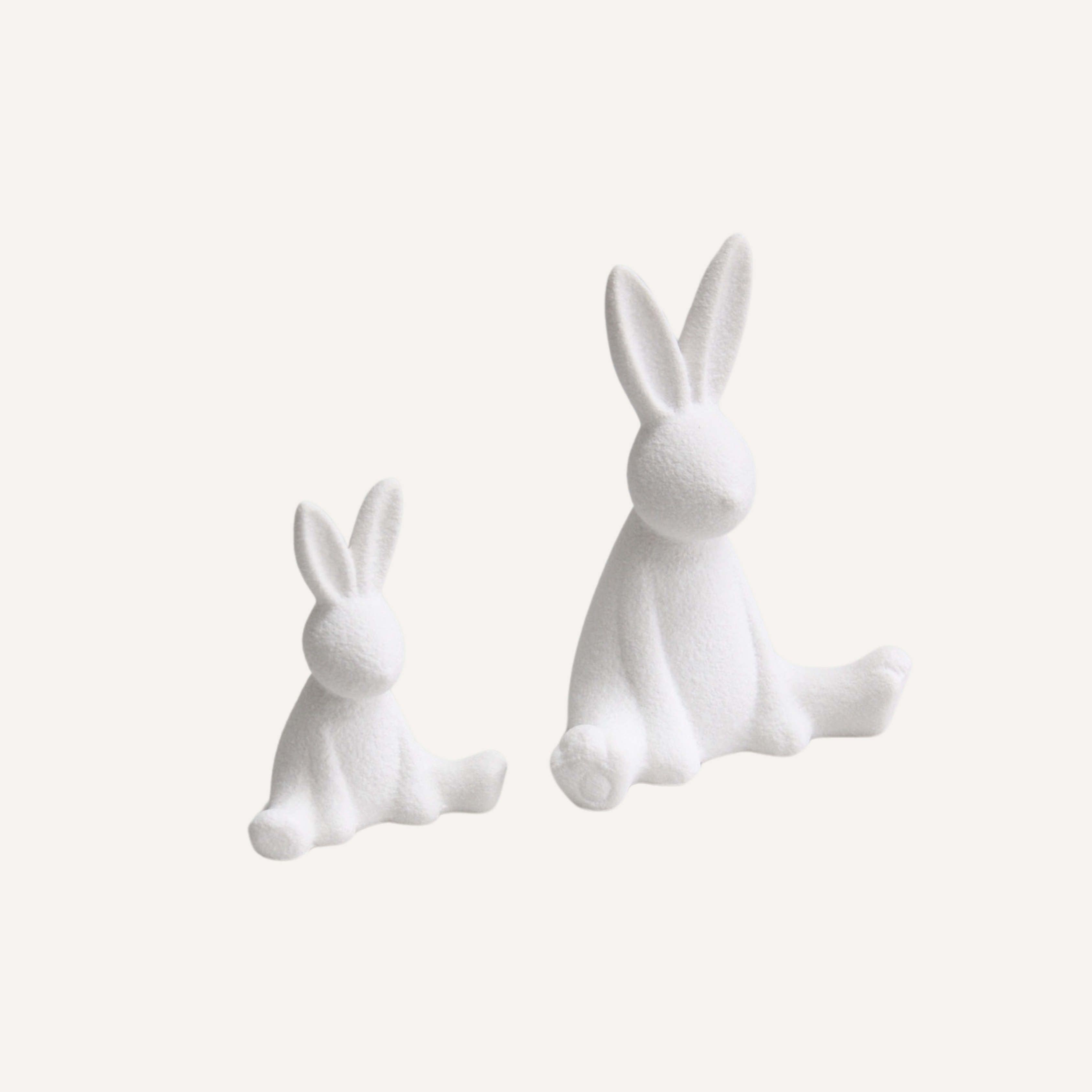 White Matt Textured Sitting Bunny