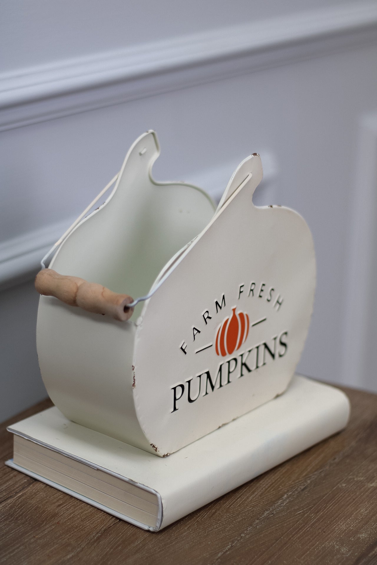 Rustic Farm Fresh Pumpkin Metal Trug