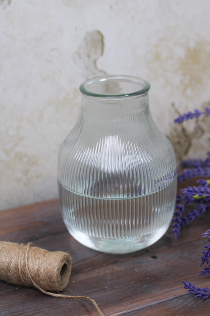 Ribbed Bulbous Vase