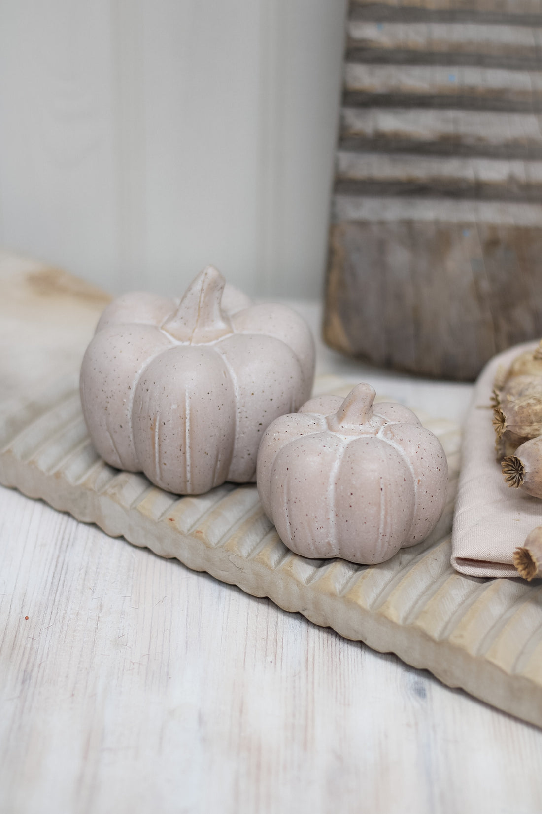 Natural Speckled Ceramic Pumpkin