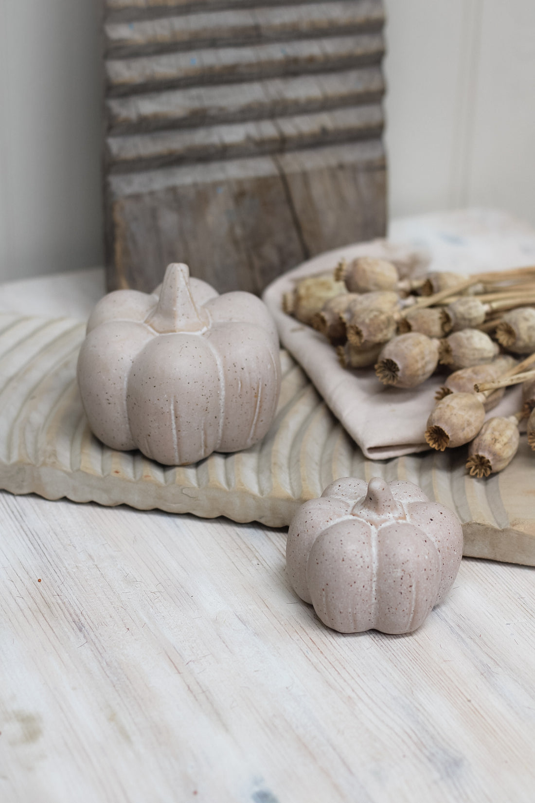 Natural Speckled Ceramic Pumpkin