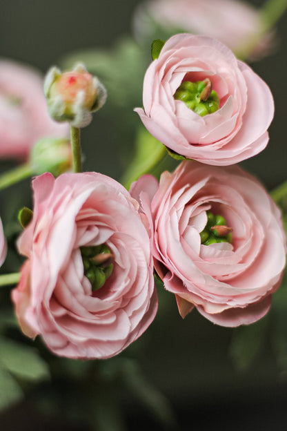 Faux Pale Pink Ranunculus Spray