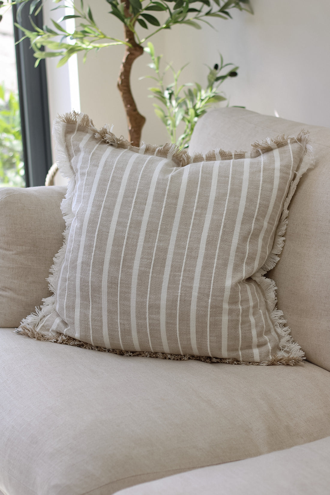 Alstead Natural Striped Cushion