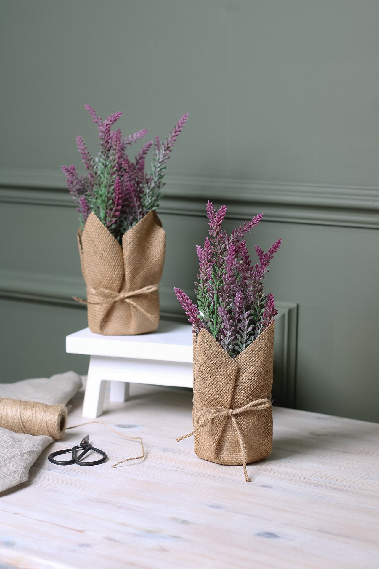 Lavender in Hessian Pot