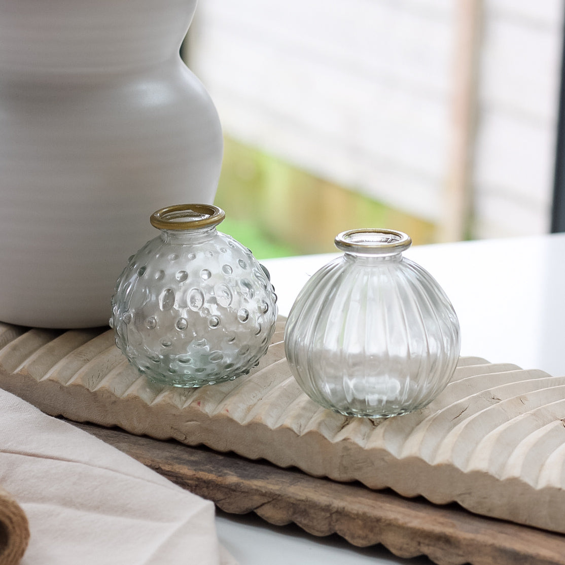 Round Glass Bud Vases | Set of 2