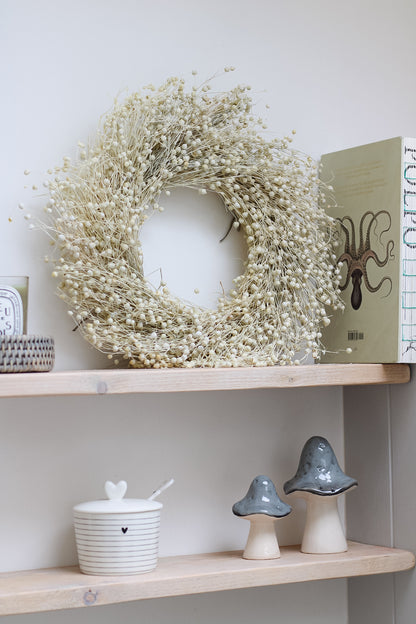 Bleached Dried Linum Wreath