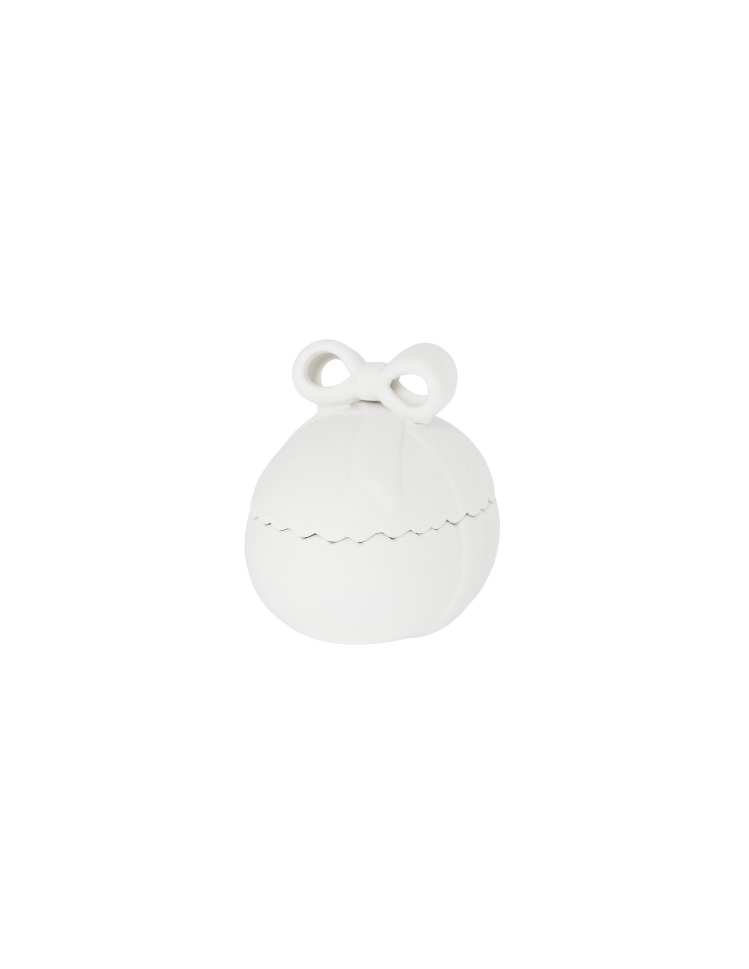 Matt White Ceramic Easter Egg with Bow