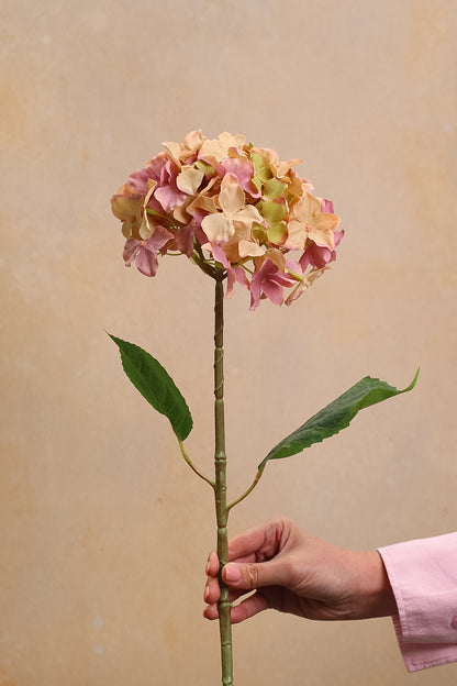 Faux Summer Blush Hydrangea Stem