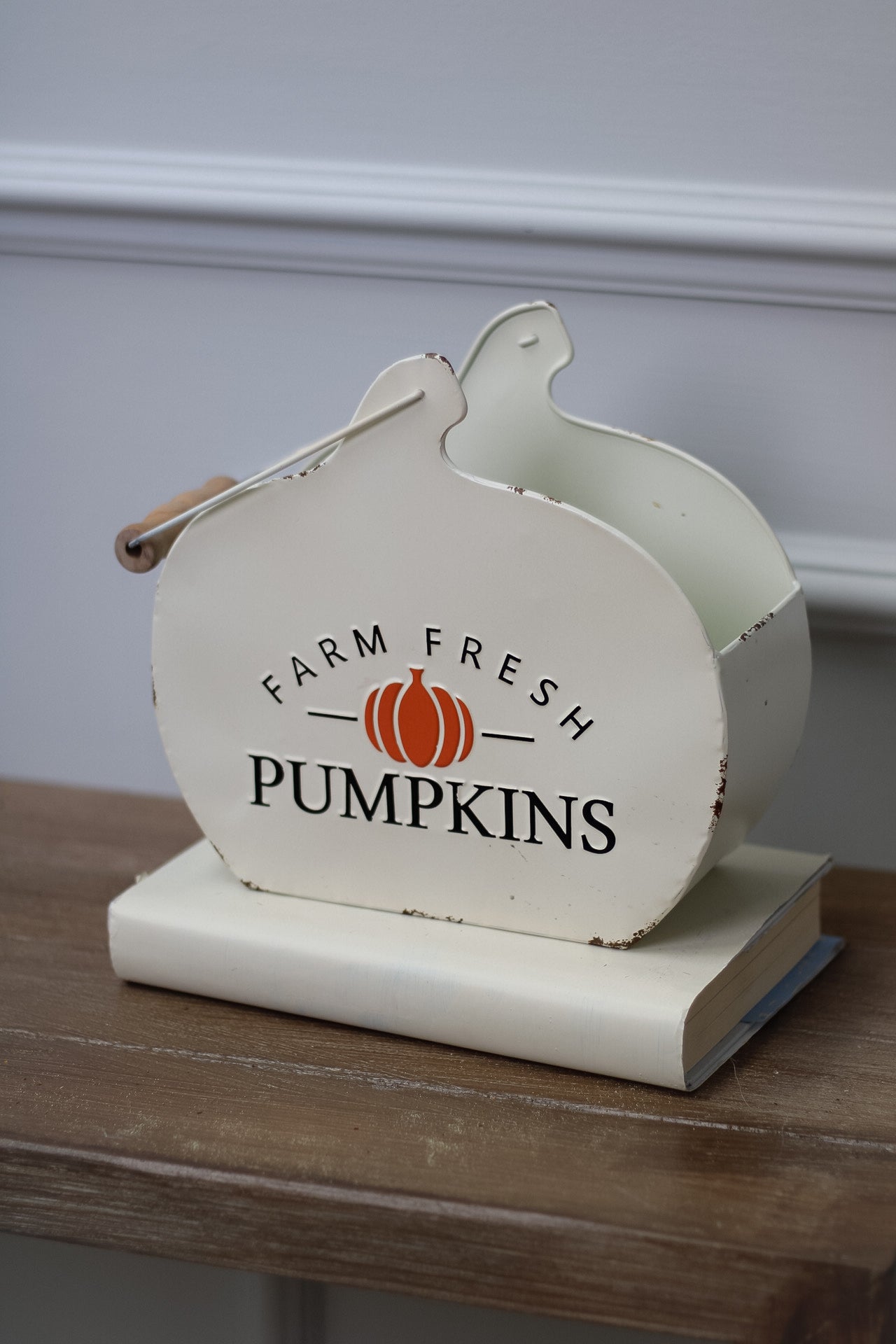 Rustic Farm Fresh Pumpkin Metal Trug