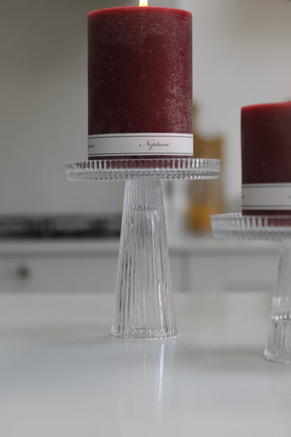 Ribbed Clear Glass Stand