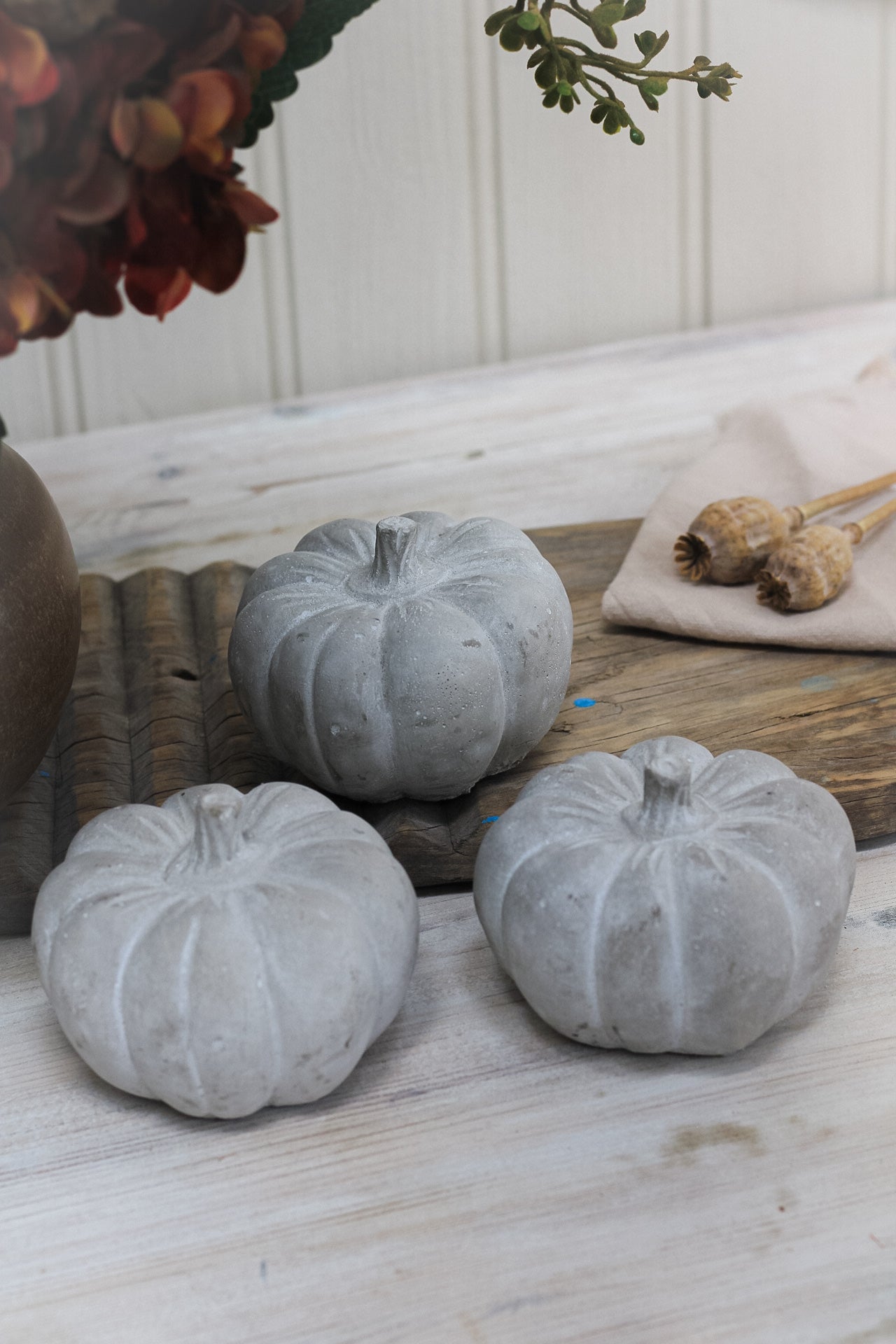 Grey Cement Pumpkin