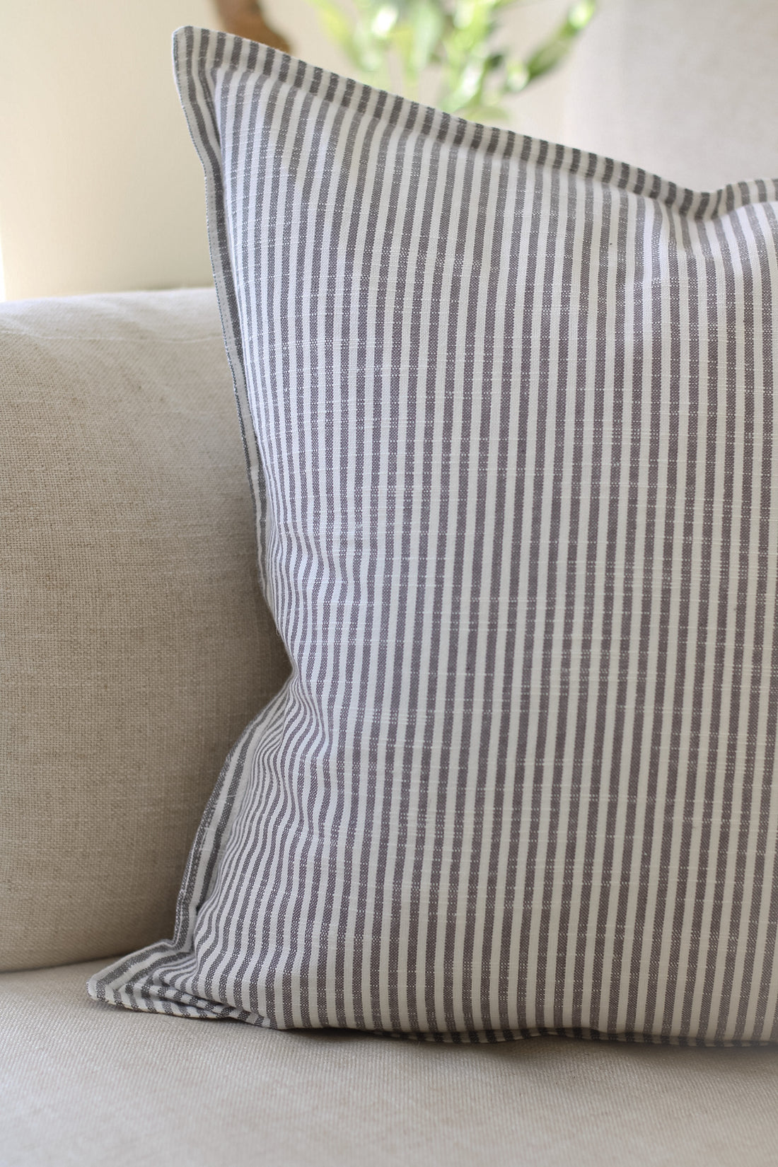 Casey Grey Striped Cushion