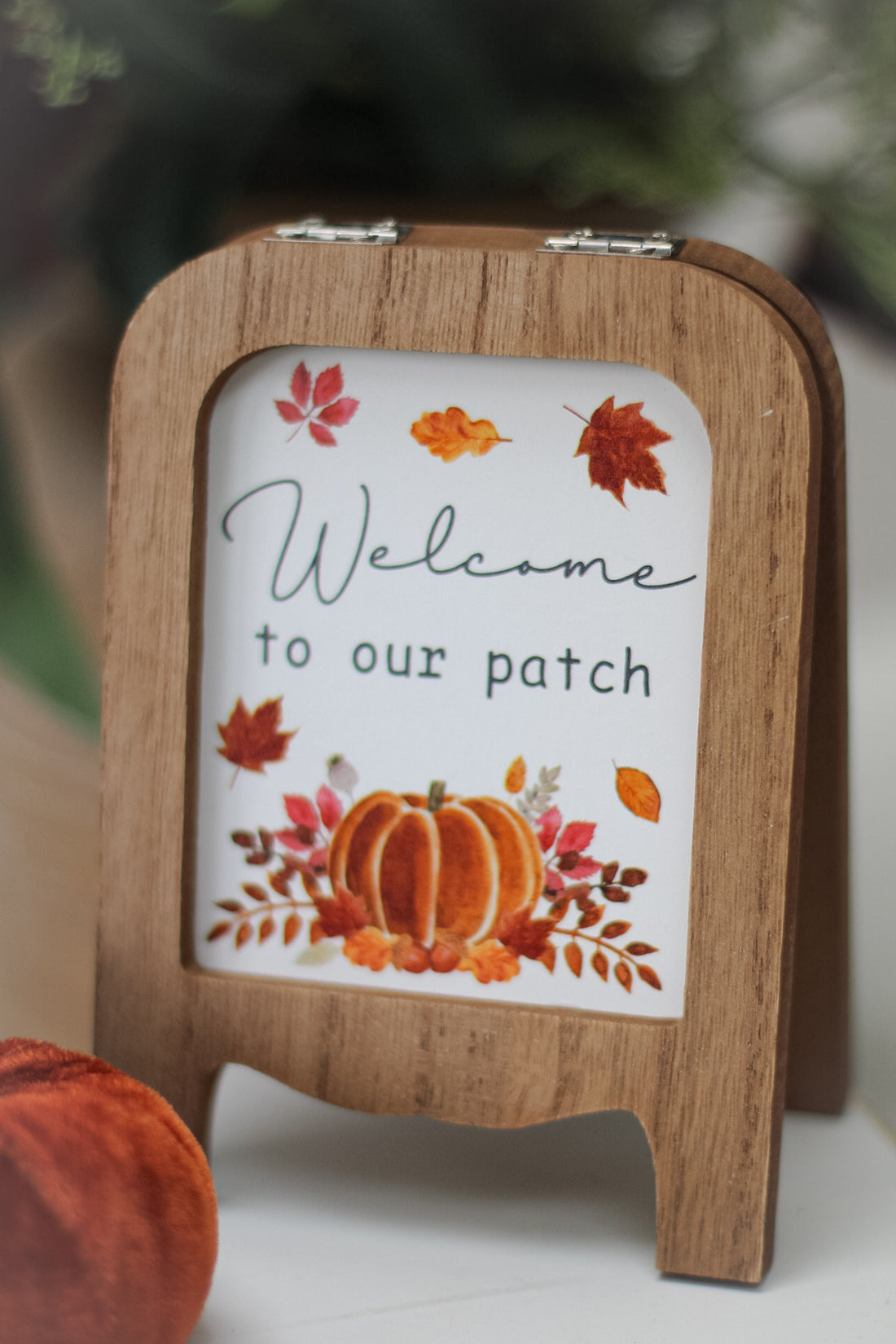 Welcome to our Patch Pumpkin Easel Plaque