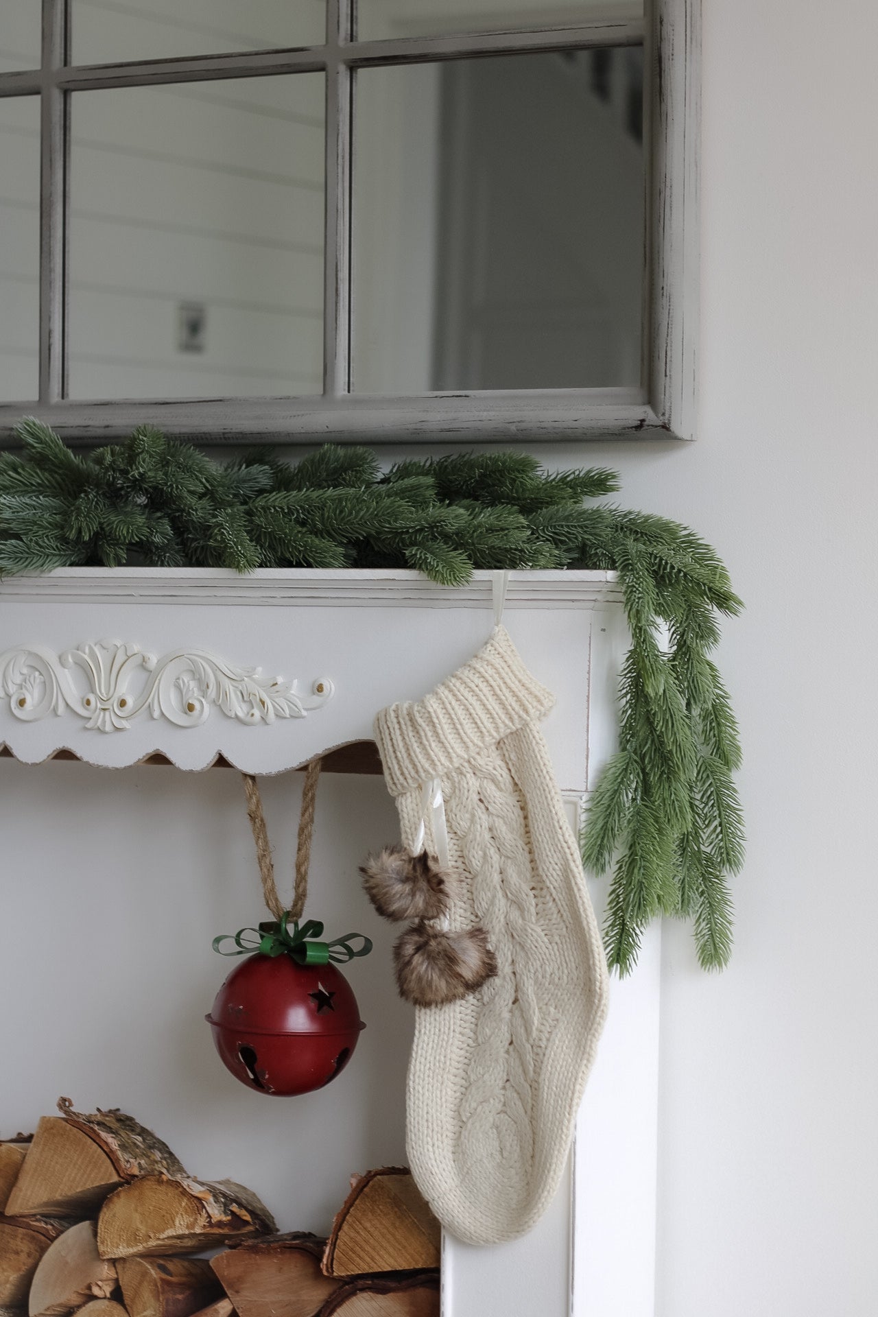 Faux Trailing Flocked Spruce Garland