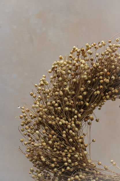 Natural Dried Flax Wreath