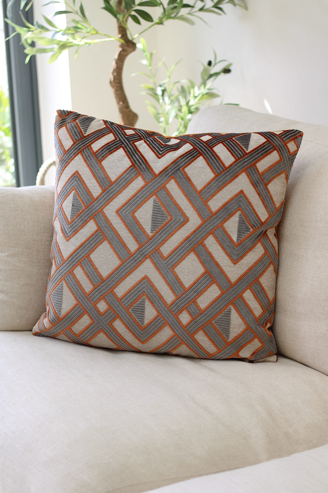 Melrose Ginger &amp; Grey Cushion