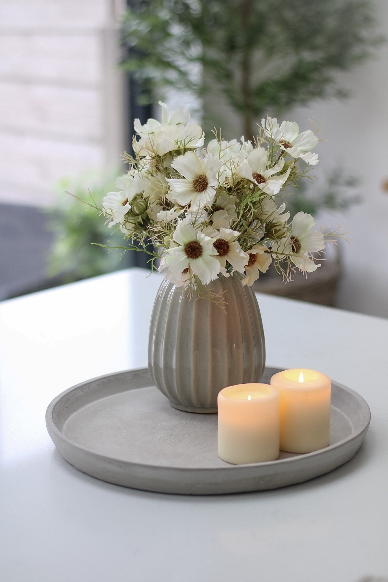 Round Cement Decorative Tray