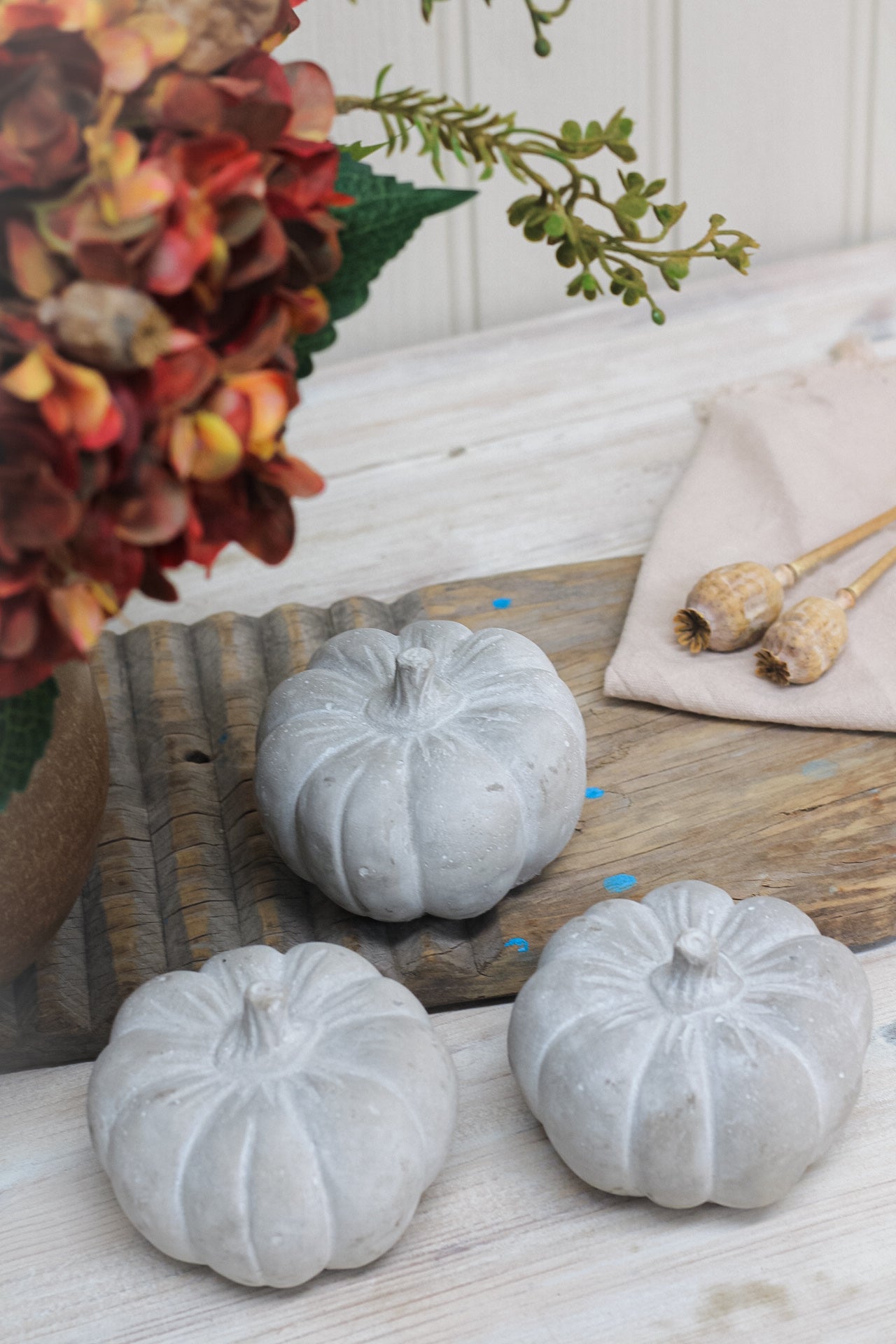 Grey Cement Pumpkin