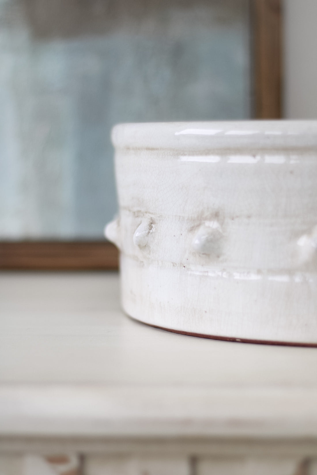 Rustic White Bobble Decorative Bowl 002