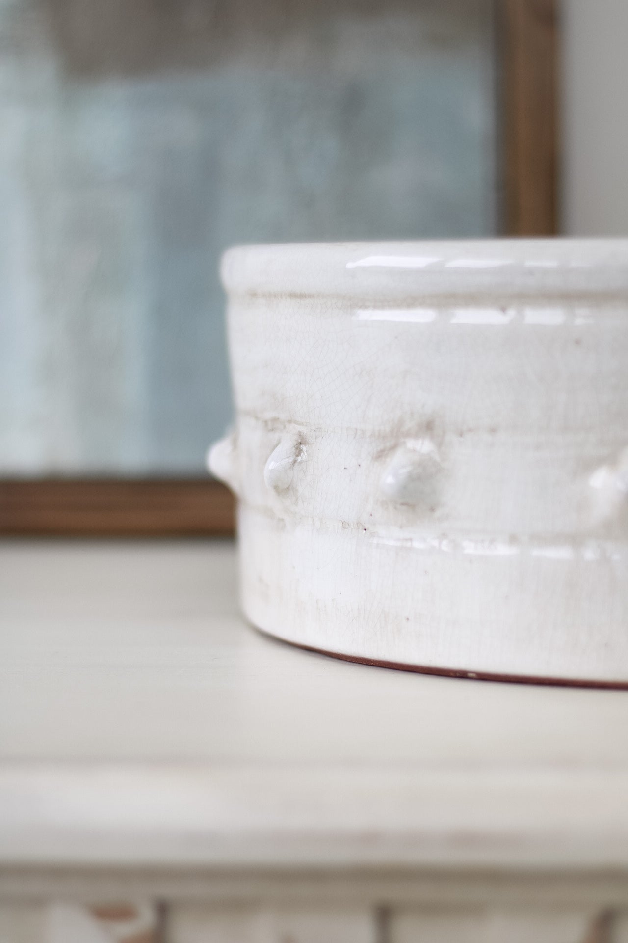 Rustic White Bobble Decorative Bowl 002