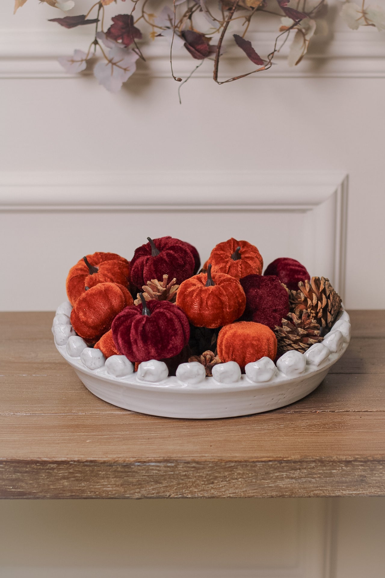 Box of Velvet Pumpkins &amp; Pinecones